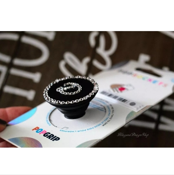 Bling PopSocket Black made with Swarovski Crystals Popsocket Grip iPhone Holder - Picture 5 of 6